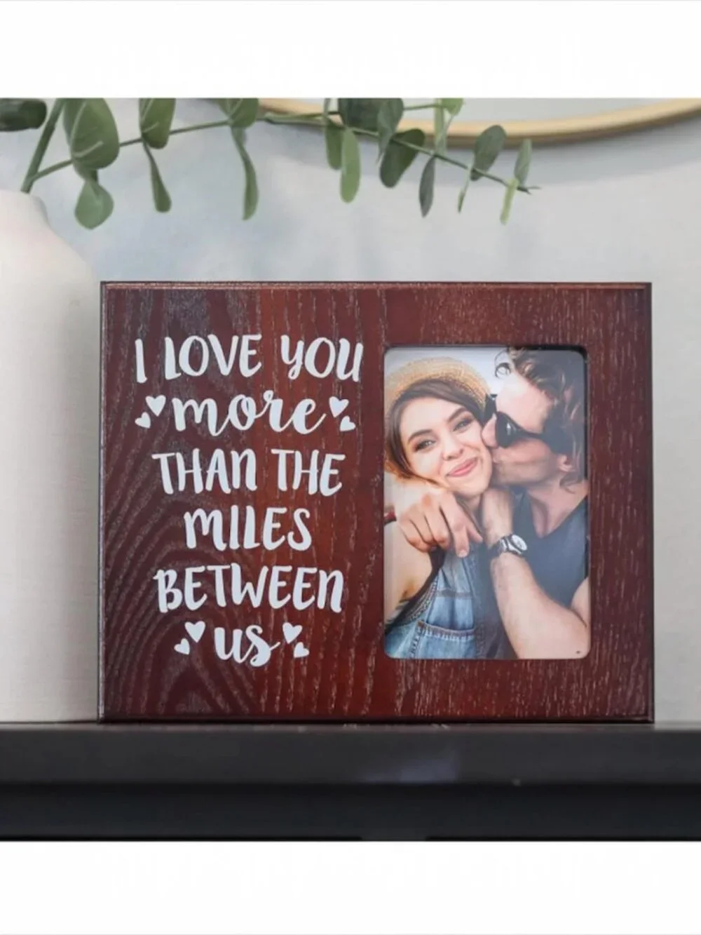 Elegant Signs Wooden Going Away Couples Picture Frame 4x6 for Him or Her